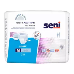 SENI Active Super Incontinence Briefs Engangs M, 10 stk