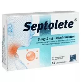 SEPTOLETE 3 mg/1 mg looptabletter, 16 stk