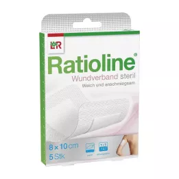 RATIOLINE Sårbandasje 10x8 cm steril, 5 stk