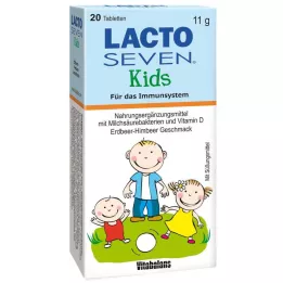 LACTO SEVEN Barn med jordbær-bringebær smakstabletter, 20 stk