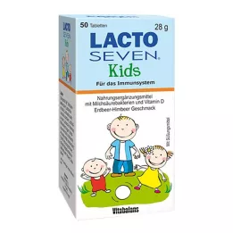 LACTO SEVEN Barn med jordbær-bringebærsmakstabletter, 50 stk