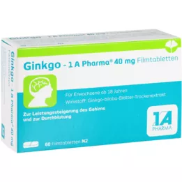 Ginkgo 1a pharma 40 mg filmdrasjerte tabletter, 60 stk