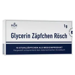 Glyserinstikkpiller Rösch 1 g mot forstoppelse, 10 stk
