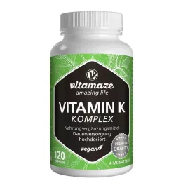 VITAMIN K1+K2 komplekse høydose veganske kapsler, 120 stk