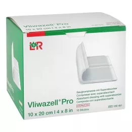 VLIWAZELL Pro superabsorberende kompress steril 10x20 cm, 10 stk