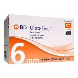BD ULTRA-FINE Pennåler 6 mm 31 G 0,25 mm, 105 stk