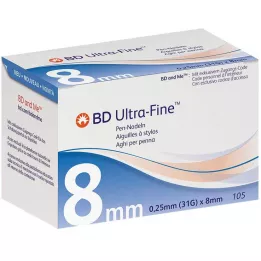BD ULTRA-FINE Pennåler 8 mm 31 G 0,25 mm, 105 stk