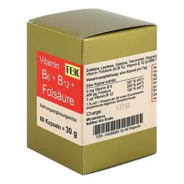 Vitamin B6 + B12 + folsyrekapsler, 60 stk