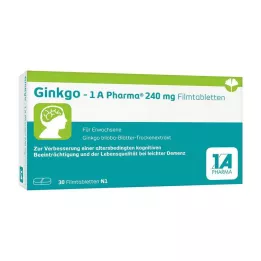 GINKGO-1A Pharma 240 mg filmdrasjerte tabletter, 30 stk