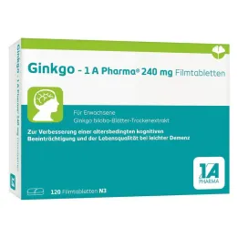 Ginkgo – 1 A Pharma® 240 mg filmdrasjerte tabletter, 120 stk