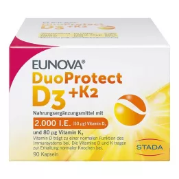 EUNOVA DuoProtect D3+K2 2000 IE/80 μg kapsler, 90 stk
