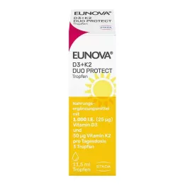 EUNOVA DuoProtect D3+K2 1000 IE/50 μg dråper, 11,5 ml