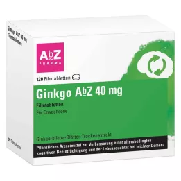 GINKGO AbZ 40 mg filmdrasjerte tabletter, 120 stk