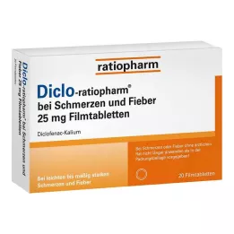 DICLO-RATIOPHARM ved smerter og feber 25 mg FTA, 20 stk