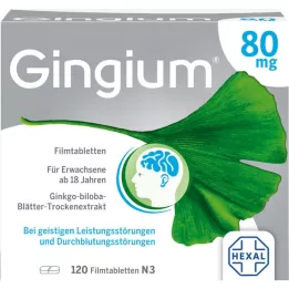 GINGIUM 80 mg filmdrasjerte tabletter, 120 stk
