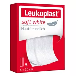 LEUKOPLAST myk hvit gips 4x10 cm, 5 stk
