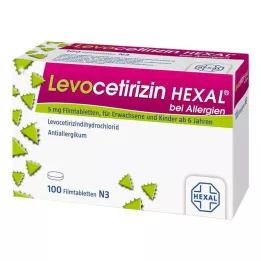 LEVOCETIRIZIN HEXAL for allergi 5 mg filmdrasjerte tabletter, 100 stk