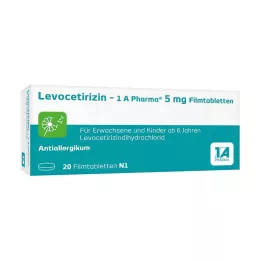 LEVOCETIRIZIN-1A Pharma 5 mg filmdrasjerte tabletter, 20 stk