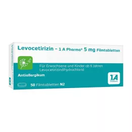 LEVOCETIRIZIN-1A Pharma 5 mg filmdrasjerte tabletter, 50 stk