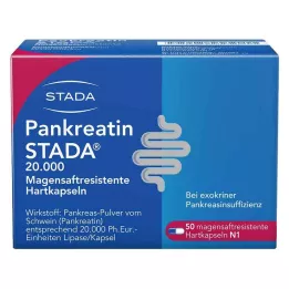PANKREATIN STADA 20 000 gastroresistente harde kapsler, 50 stk