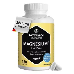 MAGNESIUM 350 mg kompleks sitrat/oksid/karbon.vegan, 180 stk