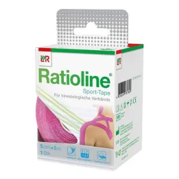 Ratioline sportstape 5 cmx5 m rosa, 1 stk