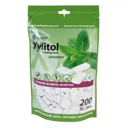 MIRADENT Xylitol tyggegummi Spearmint Ref., 200 stk