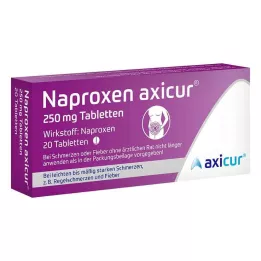 NAPROXEN axicur 250 mg tabletter, 20 stk