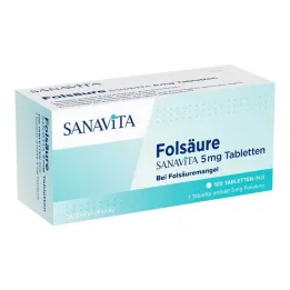 Folsyre Sanavita 5 mg tabletter, 100 stk
