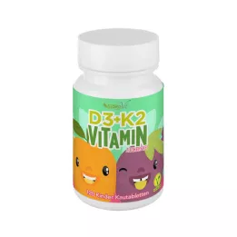 VITAMIN D3+K2 tyggetabletter for barn veganske, 120 stk