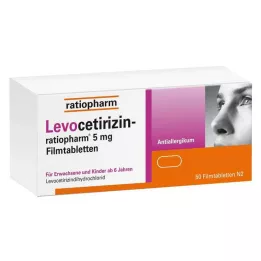LEVOCETIRIZIN-ratiopharm 5 mg filmdrasjerte tabletter, 50 stk