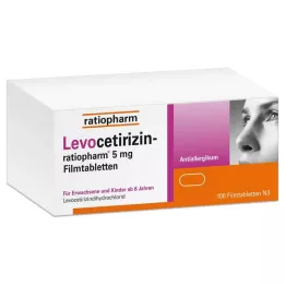 LEVOCETIRIZIN-ratiopharm 5 mg filmdrasjerte tabletter, 100 stk