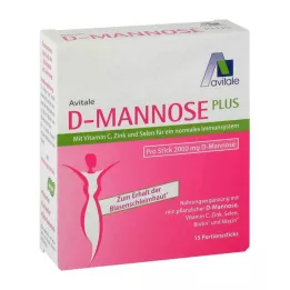 D-MANNOSE PLUS 2000 mg Pinner med vitaminer og mineraler, 15X2,47 g