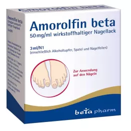 AMOROLFIN beta 50 mg/ml aktiv ingrediens neglelakk, 3 ml