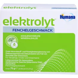 HUMANA Elektrolytt fennikel pulver sammenleggbar boks, 75 g