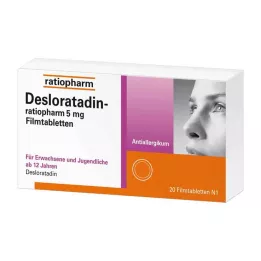DESLORATADIN-ratiopharm 5 mg filmdrasjerte tabletter, 20 stk