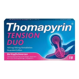 THOMAPYRIN TENSION DUO 400 mg/100 mg filmdrasjerte tabletter, 18 stk