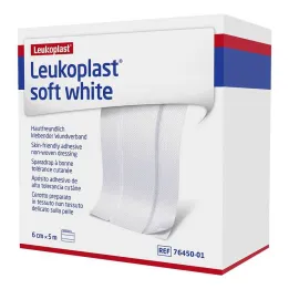 Leukoplast myk hvit gips 6 cm x5 m rull, 1 stk
