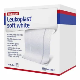 Leukoplast myk hvit gips 8 cmx5 m rull, 1 stk