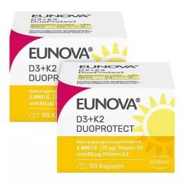 EUNOVA DuoProtect D3+K2 1000 IE/80 μg kapsler kombinasjon, 2x90 stk