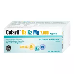 CEFAVIT D3 K2 Mg 7000 IE harde kapsler, 100 stk
