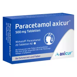 PARACETAMOL axicur 500 mg tabletter, 20 stk