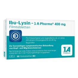 IBU-LYSIN 1A Pharma 400 mg filmdrasjerte tabletter, 50 stk