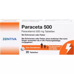 PARACETA 500 tabletter, 20 stk