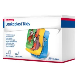 Leukoplast barnestrimler 38x63mm / 19x56mm 50 stykker hver, 100 stykker hver