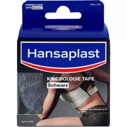 HANSAPLAST Sport Kinesiology Tape 5 cmx5 m svart, 1 stk