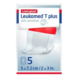 Leukomed® T plus hudsensitiv 5x7,2 cm, 5 stk