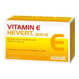 VITAMIN E HEVERT 200 IE myke kapsler, 100 stk