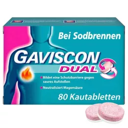 GAVISCON Doble 250mg/106,5mg/187,5mg tyggetabletter, 80 stk