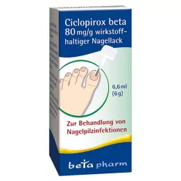 CICLOPIROX beta 80 mg/g aktiv ingrediens neglelakk, 6,6 ml
